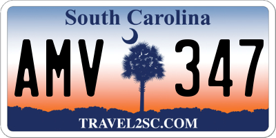 SC license plate AMV347