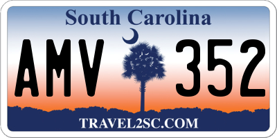 SC license plate AMV352