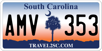 SC license plate AMV353