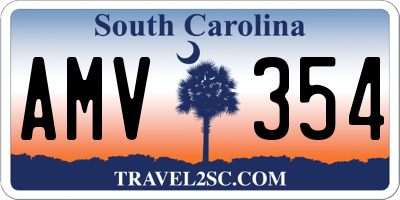 SC license plate AMV354