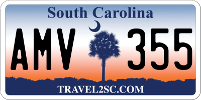 SC license plate AMV355