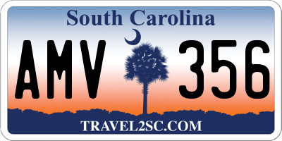 SC license plate AMV356