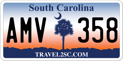SC license plate AMV358