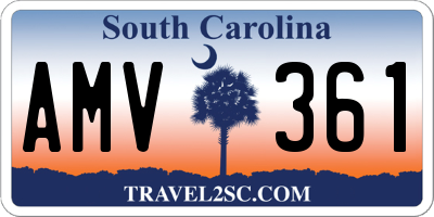 SC license plate AMV361