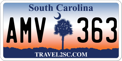 SC license plate AMV363