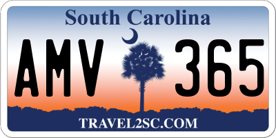 SC license plate AMV365