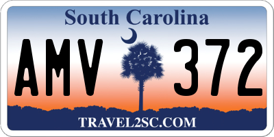 SC license plate AMV372