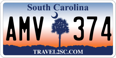 SC license plate AMV374