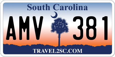 SC license plate AMV381
