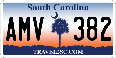 SC license plate AMV382