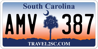 SC license plate AMV387