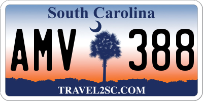 SC license plate AMV388