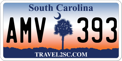SC license plate AMV393