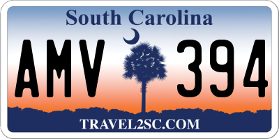 SC license plate AMV394