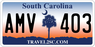 SC license plate AMV403