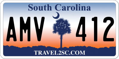 SC license plate AMV412