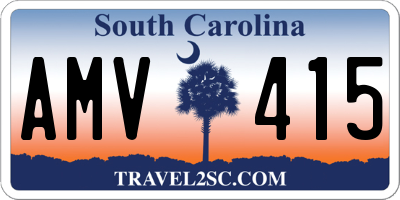 SC license plate AMV415