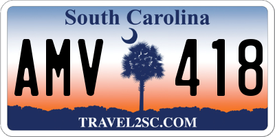 SC license plate AMV418