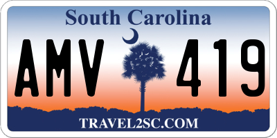 SC license plate AMV419