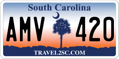SC license plate AMV420