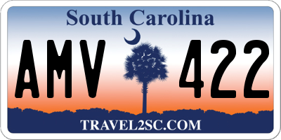 SC license plate AMV422