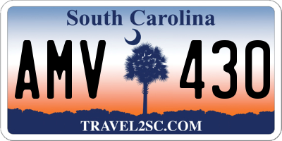 SC license plate AMV430