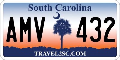 SC license plate AMV432