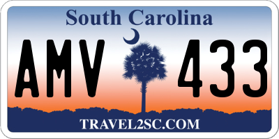 SC license plate AMV433