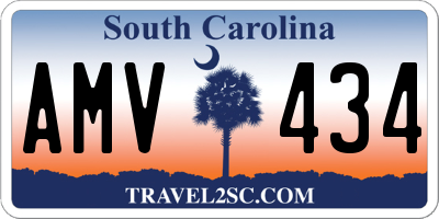 SC license plate AMV434