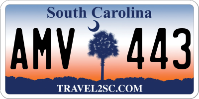 SC license plate AMV443
