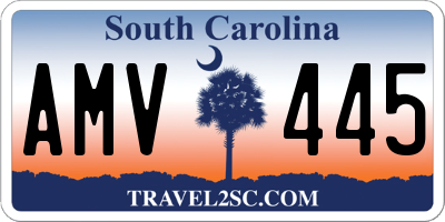 SC license plate AMV445