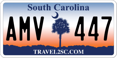 SC license plate AMV447