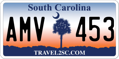 SC license plate AMV453