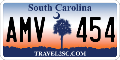 SC license plate AMV454