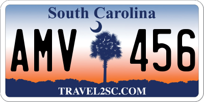 SC license plate AMV456