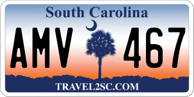 SC license plate AMV467