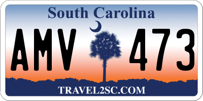 SC license plate AMV473