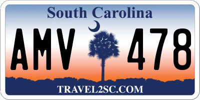 SC license plate AMV478