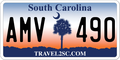 SC license plate AMV490