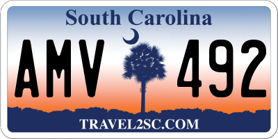 SC license plate AMV492