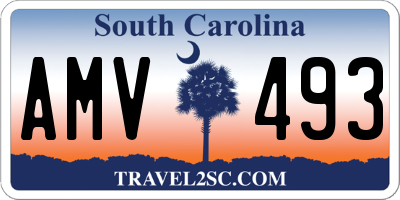 SC license plate AMV493