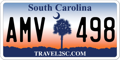 SC license plate AMV498