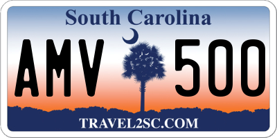 SC license plate AMV500