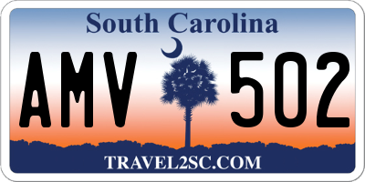 SC license plate AMV502