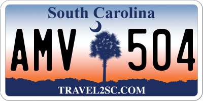 SC license plate AMV504