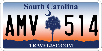 SC license plate AMV514