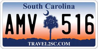 SC license plate AMV516