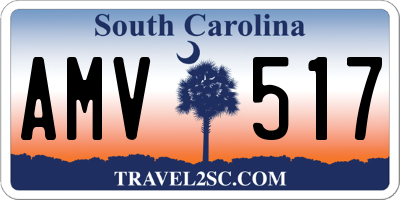 SC license plate AMV517