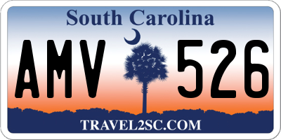 SC license plate AMV526