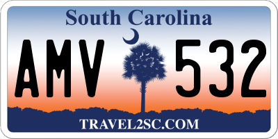 SC license plate AMV532